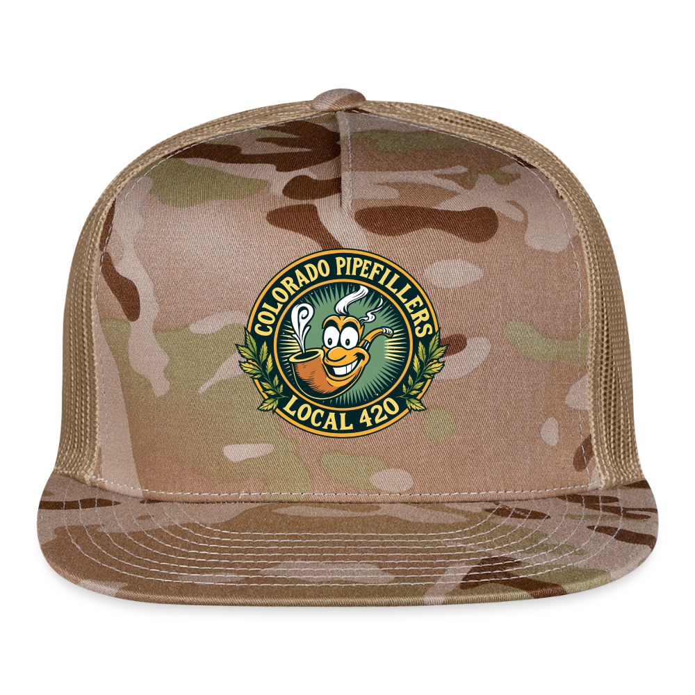 COLORADO PIPEFILLERS LOCAL 420 CAMO Trucker Hat - MultiCam\tan