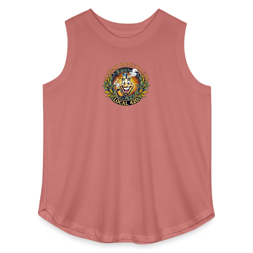 HAWAII PIPEFILLERS LOCAL 420  Women's Curvy Relaxed Tank Top - mauve