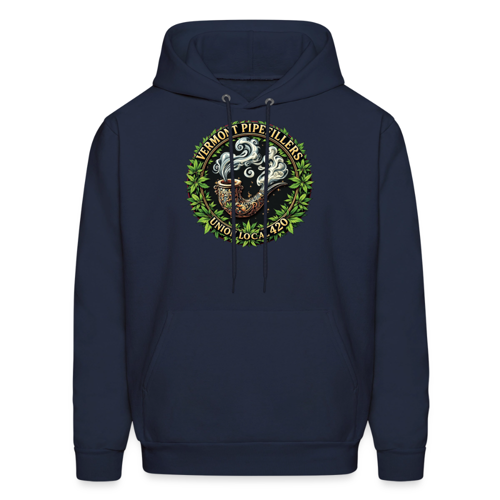 VERMONT PIPEFILLERS LOCAL 420 2 EMBLEM Men's Hoodie - navy