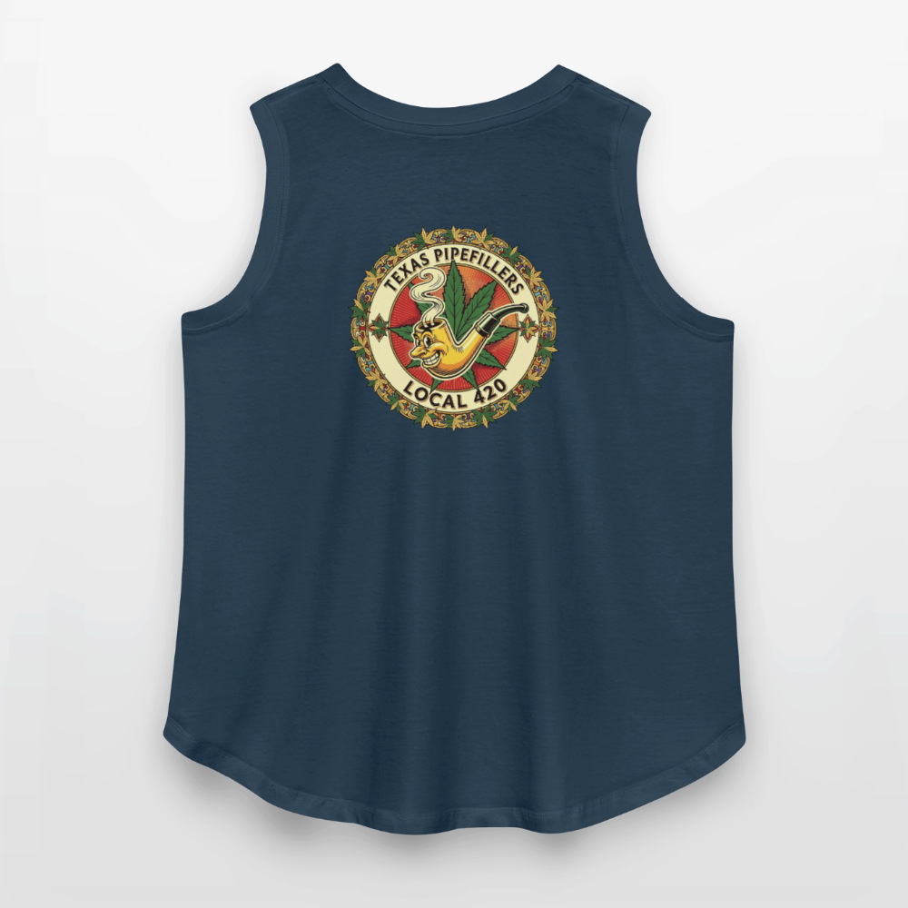 TEXAS PIPEFILLERS LOCAL 420 F/B DESIGN Women's Curvy Relaxed Tank Top - denim