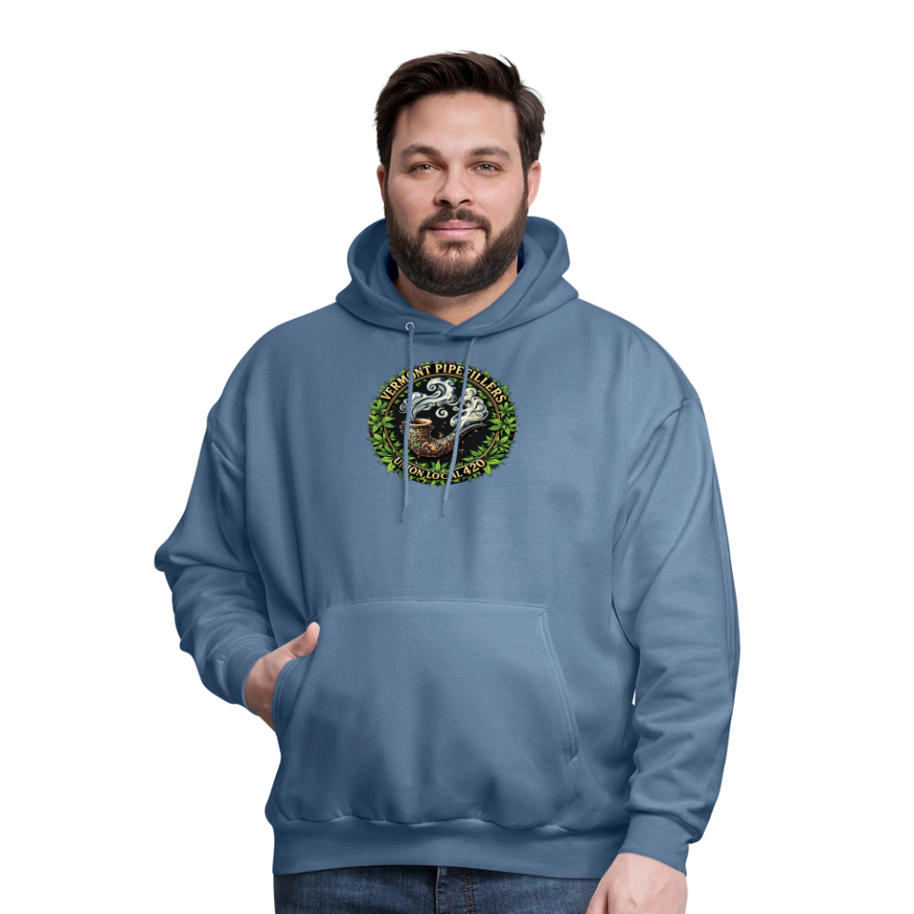 VERMONT PIPEFILLERS LOCAL 420 2 EMBLEM Men's Hoodie - denim blue