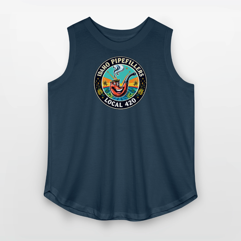 IDAHO PIPEFILLERS LOCAL 420 Women's Curvy Relaxed Tank Top - denim