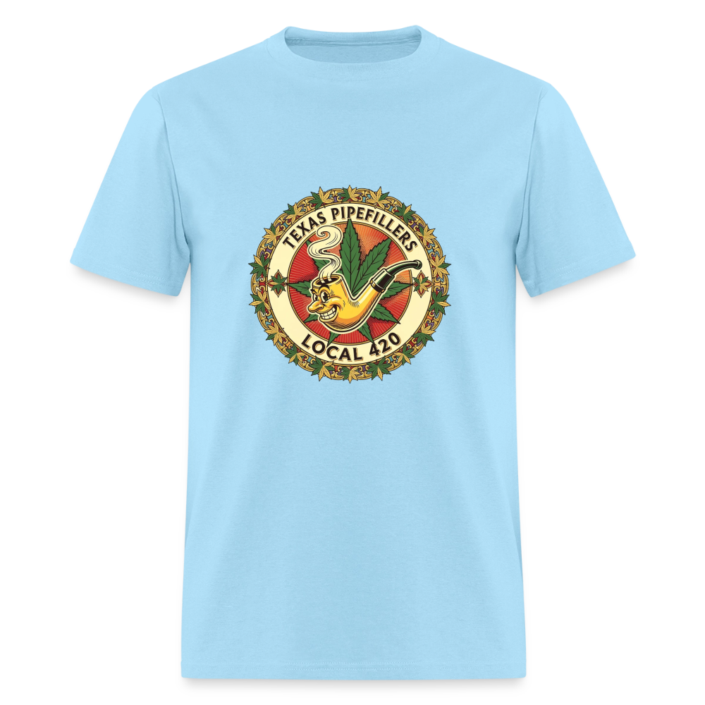 TEXAS PIPEFILLERS LOCAL 420 F/B DESIGN Men's T-Shirt - powder blue