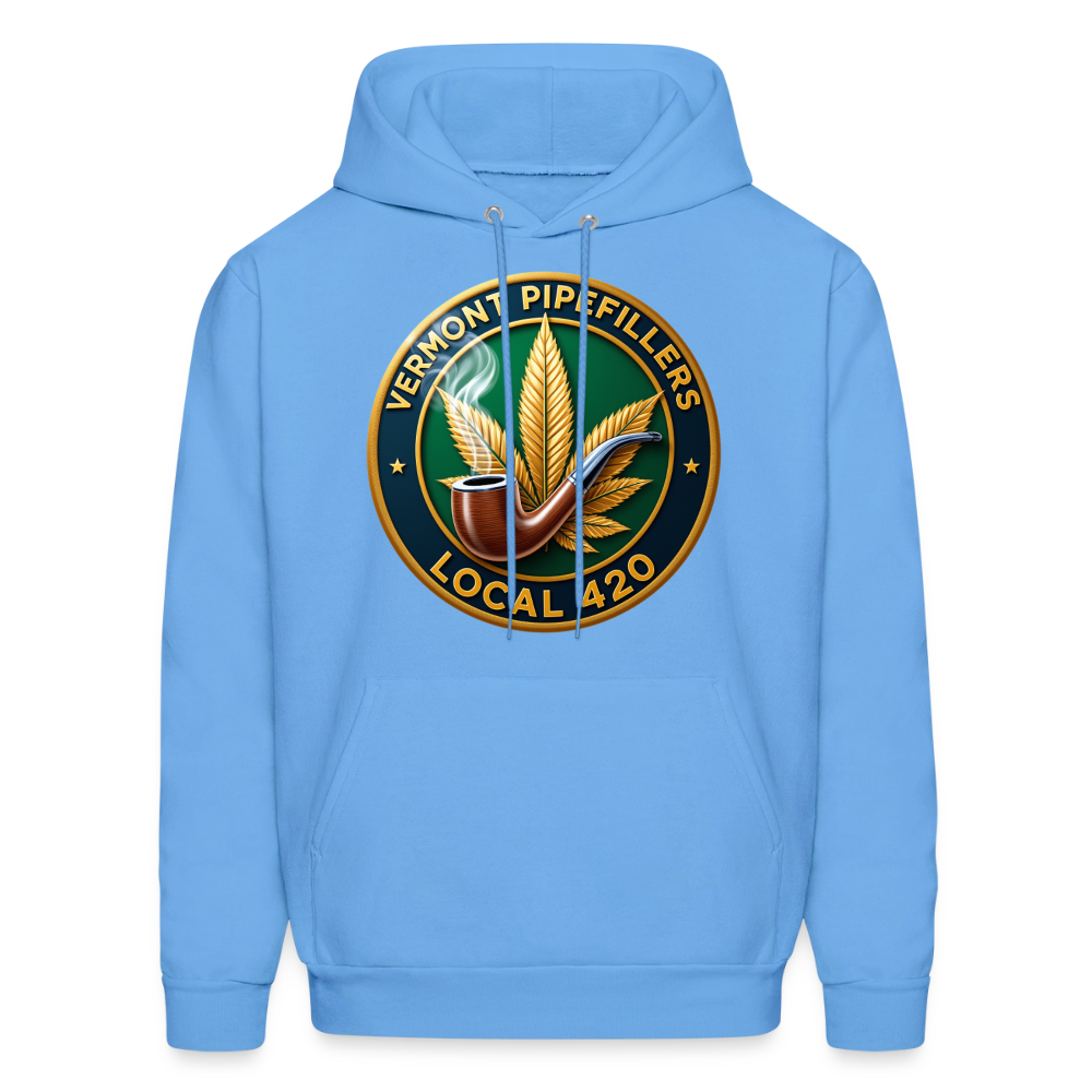 VERMONT PIPEFILLERS LOCAL 420 2 EMBLEM Men's Hoodie - carolina blue