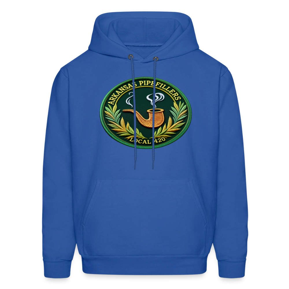 ARKANSAS PIPEFILLERS LOCAL 420 F/B EMBLEMS  Men's Hoodie - royal blue
