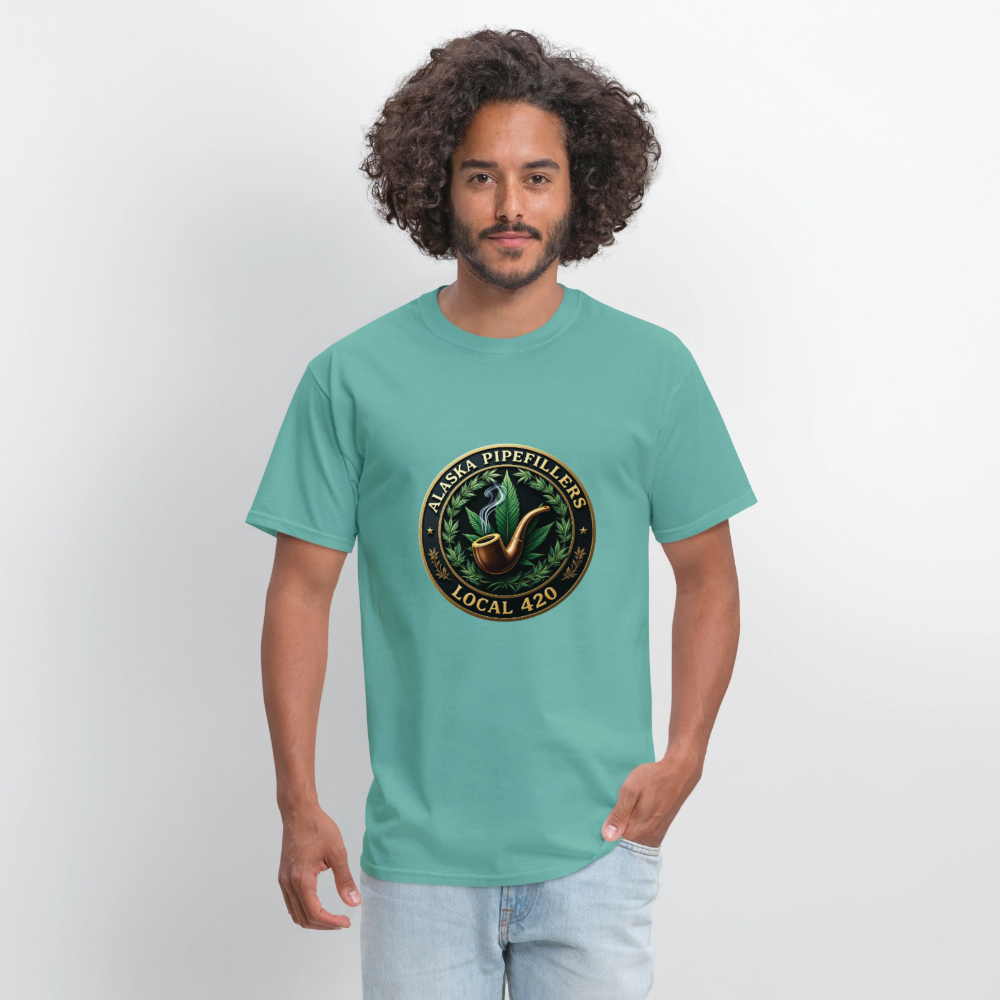 ALASKA PIPEFILLERS LOCAL 420 F/B DESIGN Men's T-Shirt - aquatic