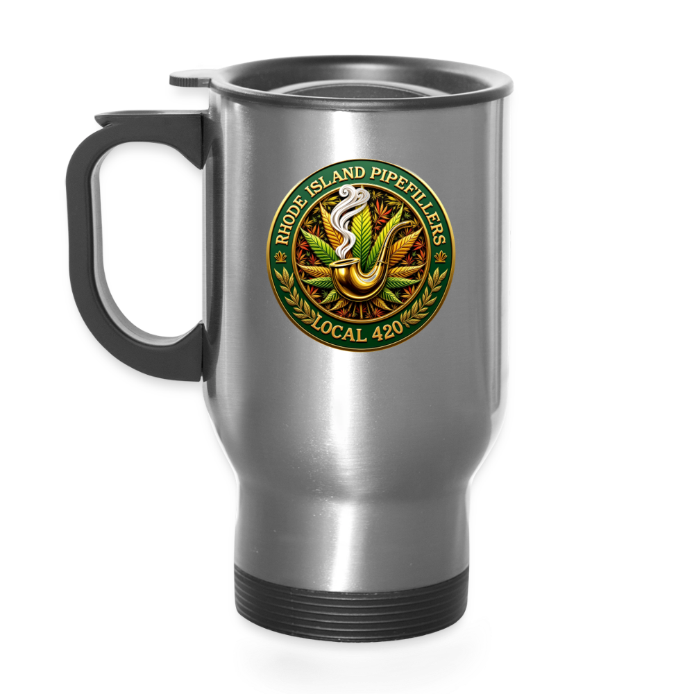 RHODE ISLAND PIPEFILLERS LOCAL 420 14oz Stainless Steel Travel Mug - silver