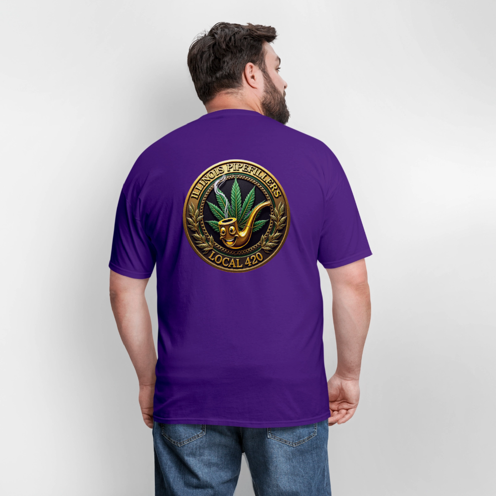 ILLINOIS PIPEFILLERS LOCAL 420 F/B DESIGN Men's T-Shirt - purple