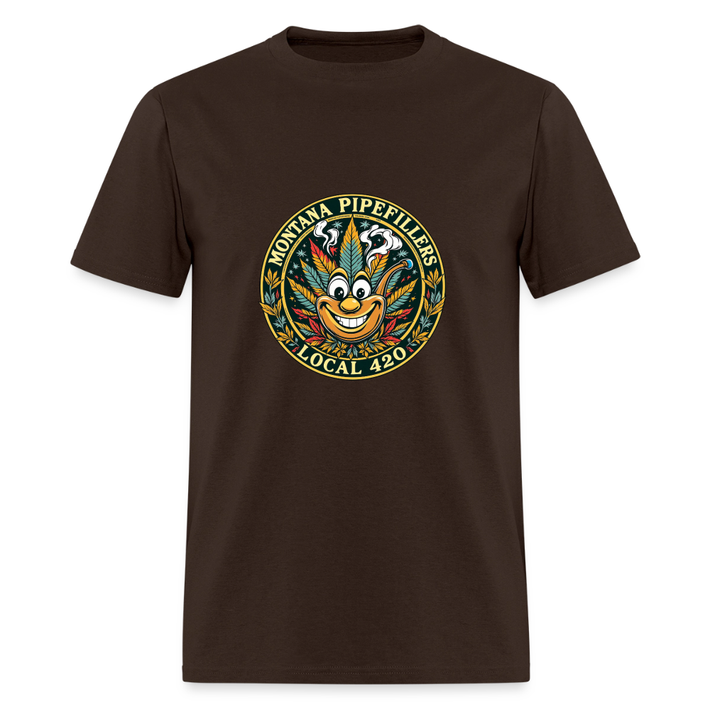 MONTANA PIPEFILLERS LOCAL 420 Men's T-Shirt - brown