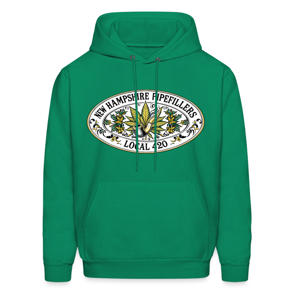 NEW HAMPSHIRE PIPEFILLERS LOCAL 420 2 EMBLEM Men's Hoodie - kelly green