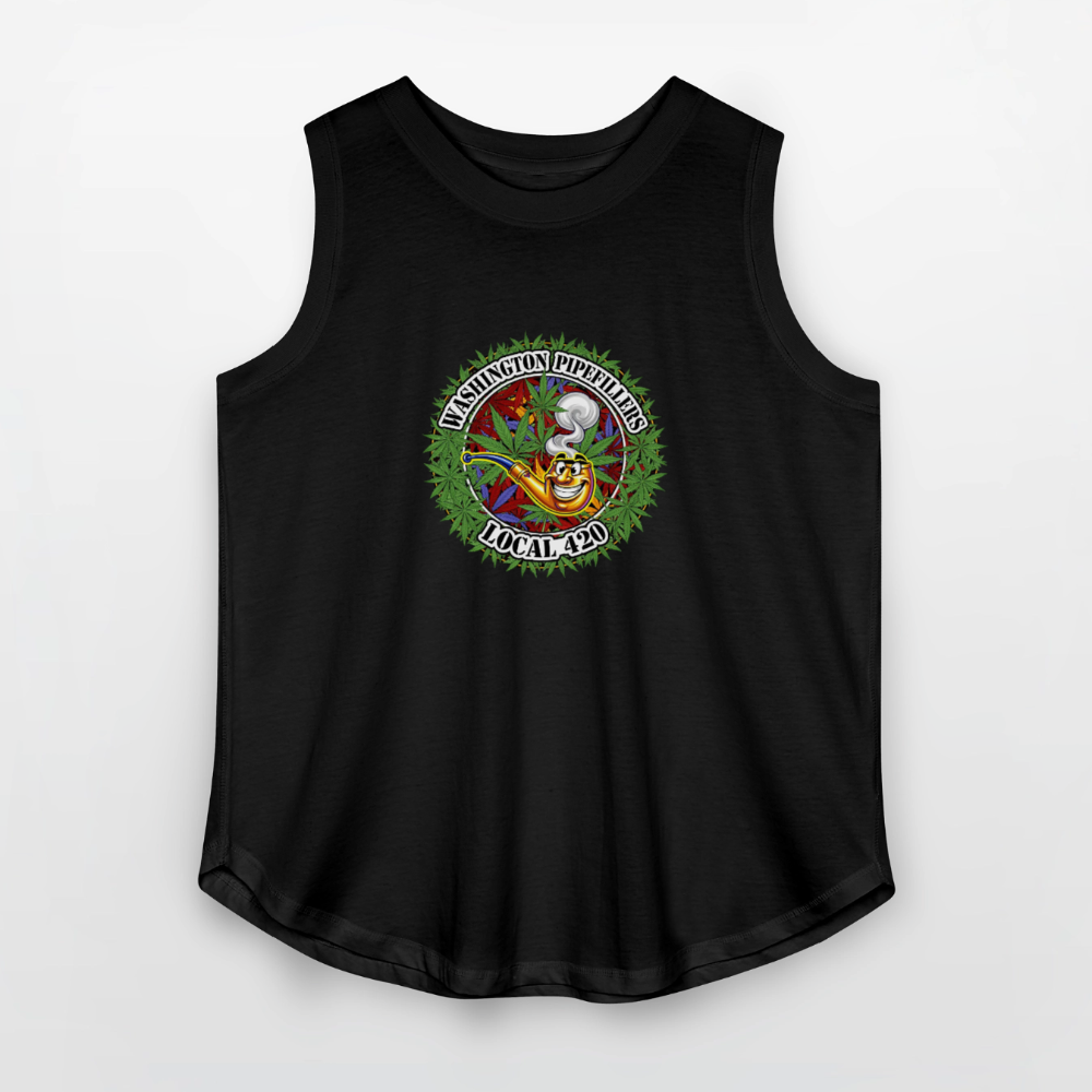 WASHINGTON PIPEFILLERS LOCAL 420 F/B DESIGN Women's Curvy Relaxed Tank Top - black