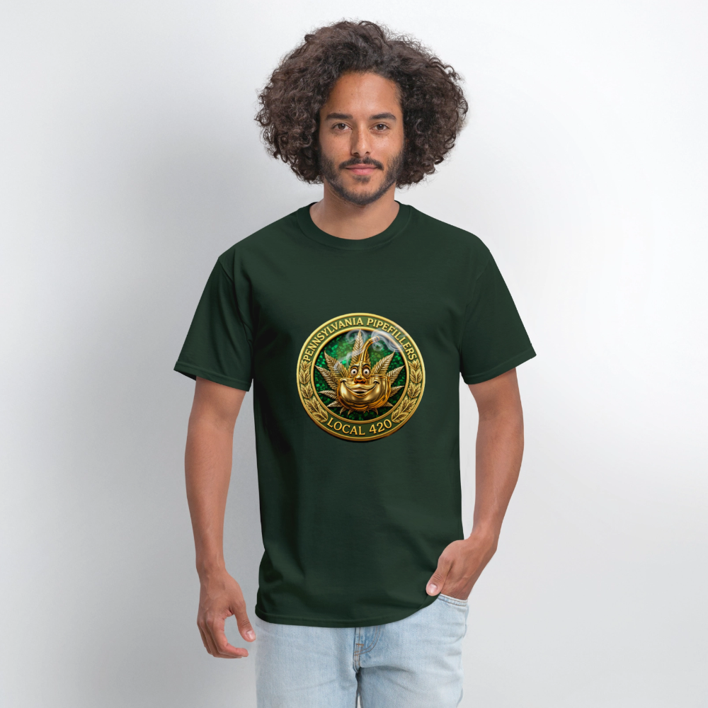 PENNSYLVANIA PIPEFILLERS LOCAL 420 F/B DESIGNS Men's T-Shirt - forest green