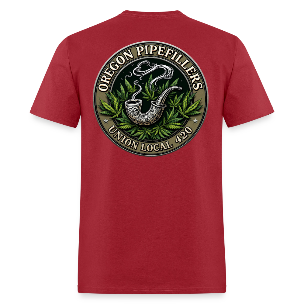 OREGON PIPEFILLERS LOCAL 420 2 EMBLEM Men's T-Shirt - true red