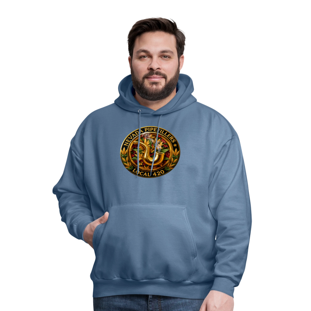 NEVADA PIPEFILLERS LOCAL 420  Men's Hoodie - denim blue