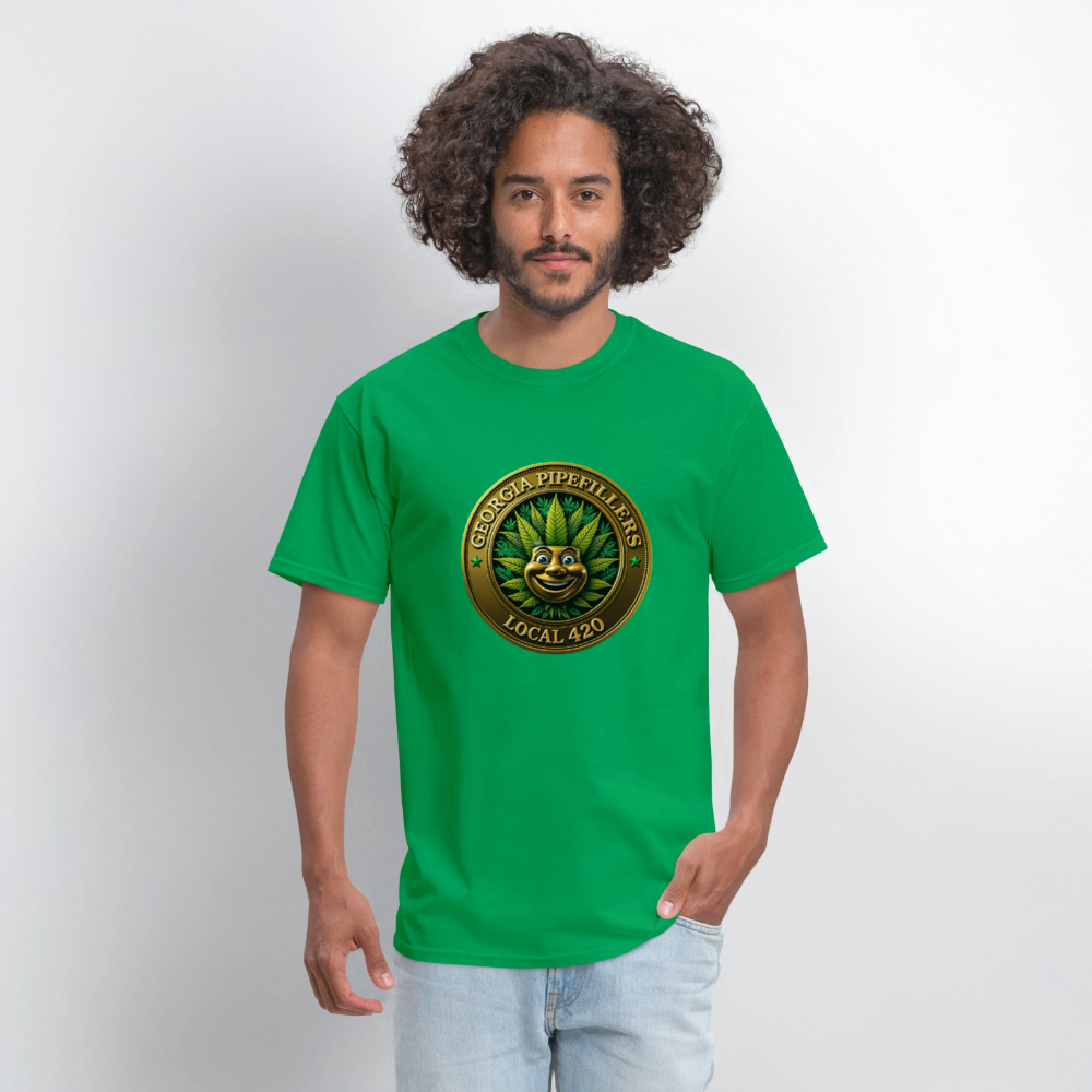 GEORGIA PIPEFILLERS LOCAL 420 Men's T-Shirt - bright green