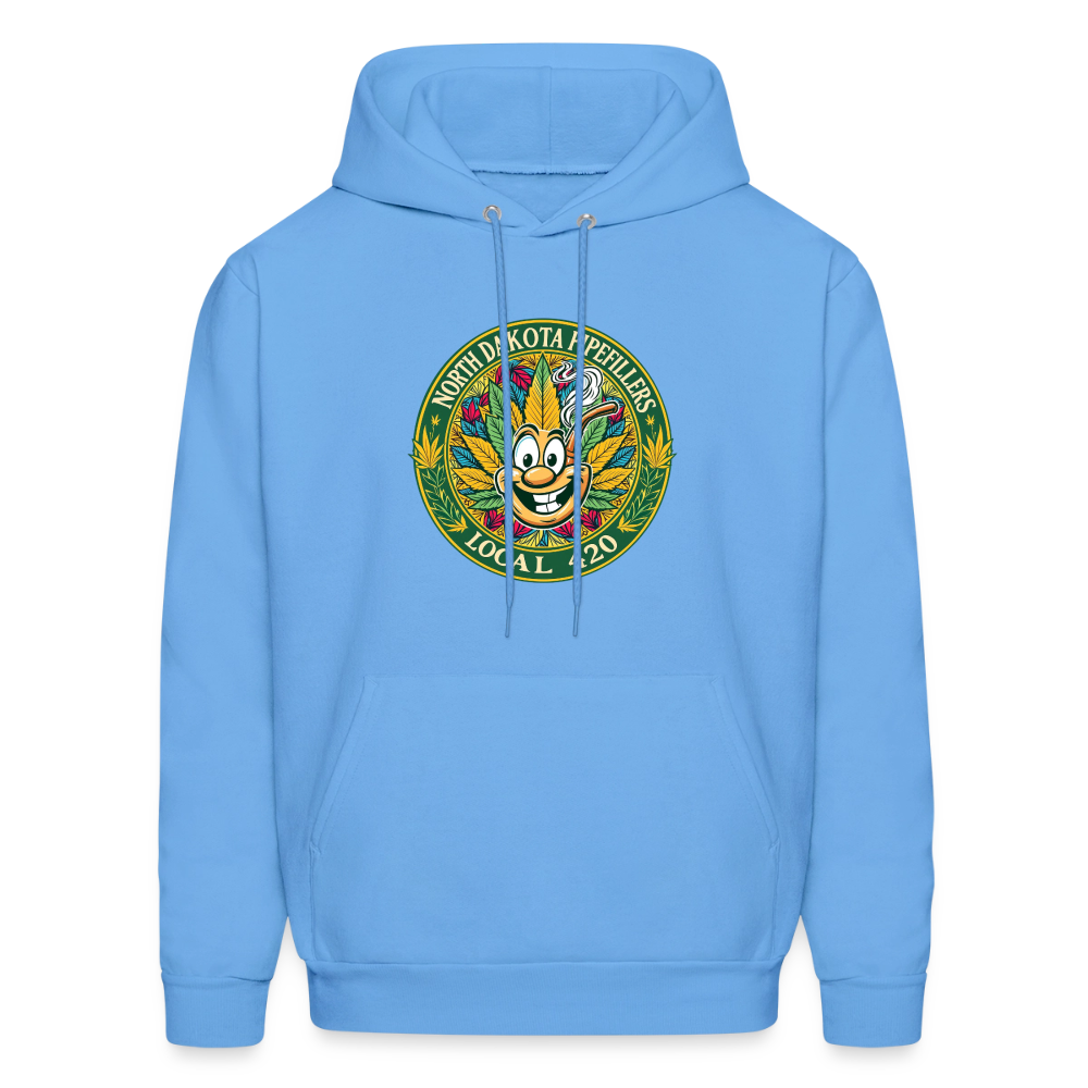 NORTH DAKOTA PIPEFILLERS LOCAL 420 F/B 2 DESIGNS Men's Hoodie - carolina blue