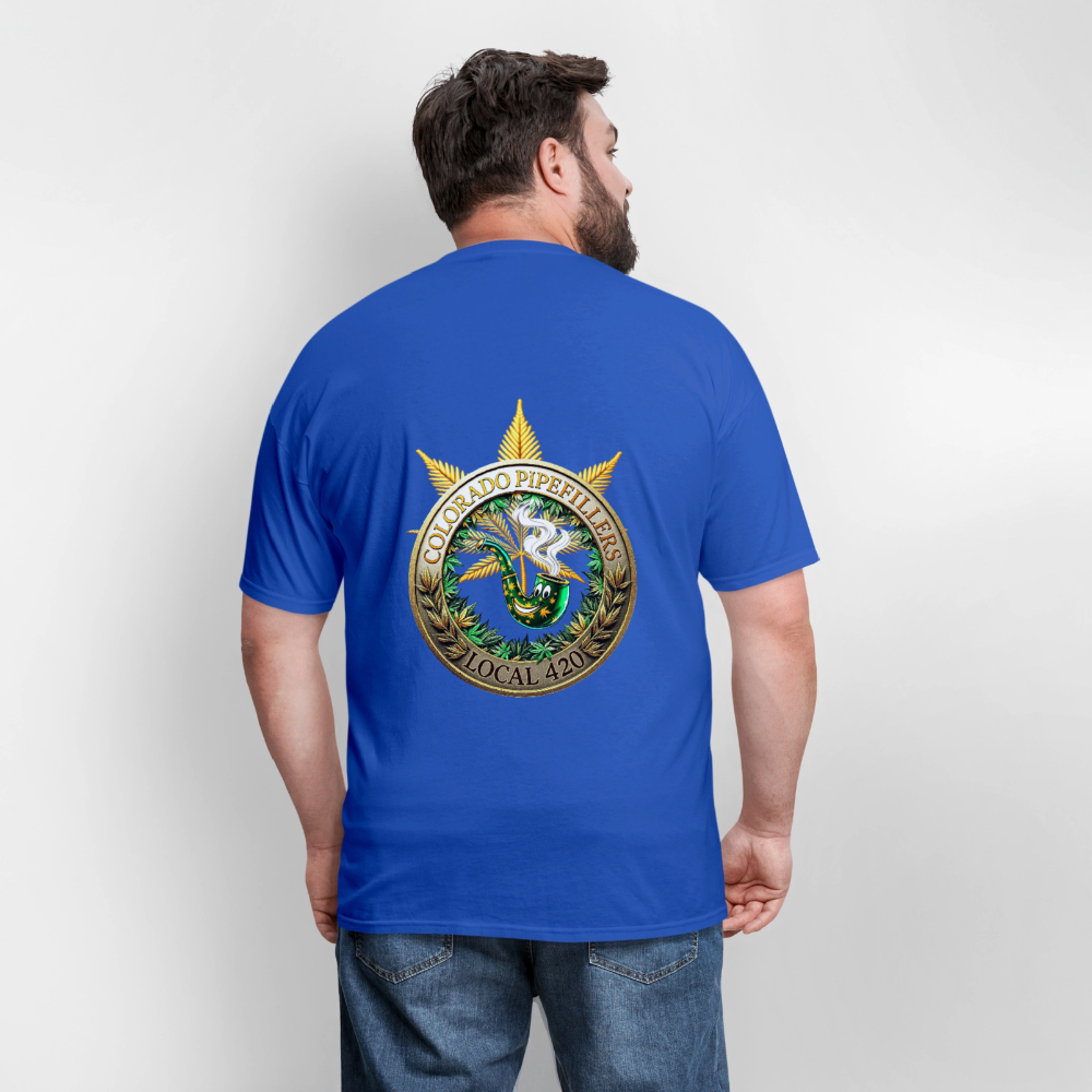 COLORADO PIPEFILLERS LOCAL 420 F/B EMBLEMS Men's T-Shirt - royal blue