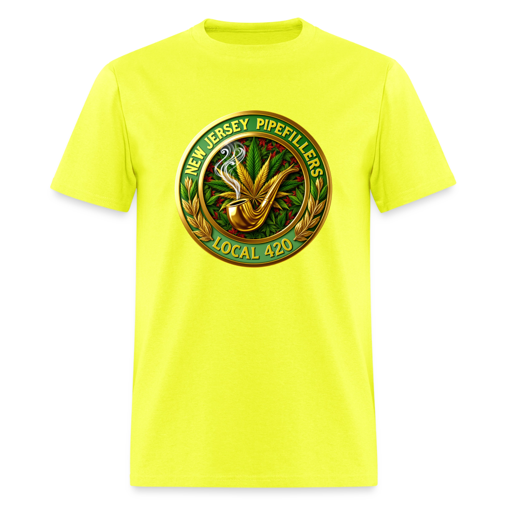 NEW JERSEY PIPEFILLERS LOCAL 420 F/B DESIGN Men's T-Shirt - safety green