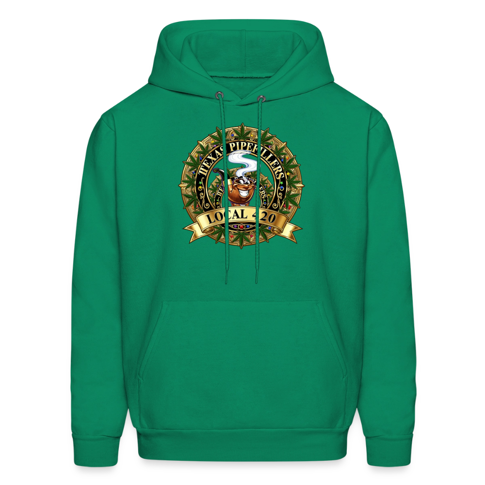 TEXAS PIPEFILLERS LOCAL 420 F/B DESIGN Men's Hoodie - kelly green