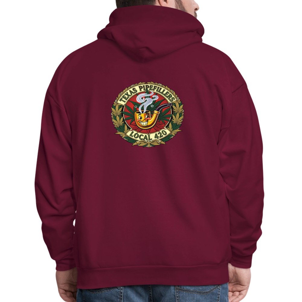 TEXAS PIPEFILLERS LOCAL 420 F.B DESIGN Men's Hoodie - burgundy