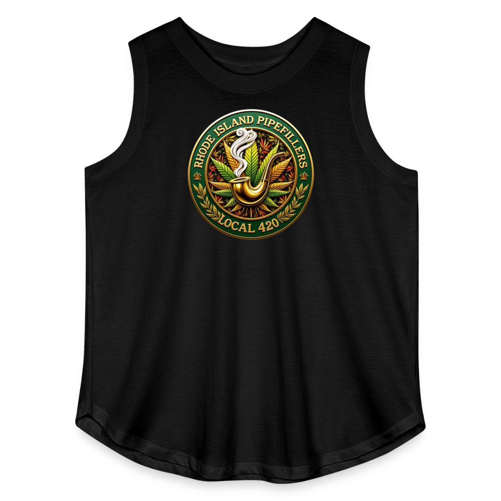RHODE ISLAND PIPEFILLERS LOCAL 420 F/B DESIGNS Women's Curvy Relaxed Tank Top - black