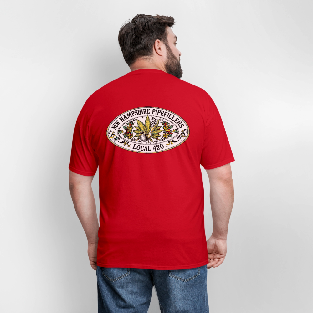 NEW HAMPSHIRE PIPEFILLERS LOCAL 420 2 EMBLEM Men's T-Shirt - red