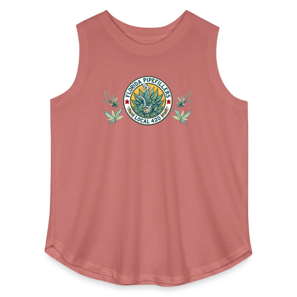 FLORIDA PIPEFILLERS LOCAL 420 F/B DESIGN Women's Curvy Relaxed Tank Top - mauve