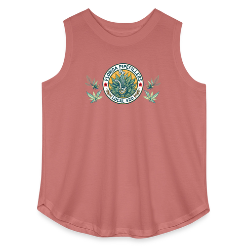 FLORIDA PIPEFILLERS LOCAL 420 F/B DESIGN Women's Curvy Relaxed Tank Top - mauve