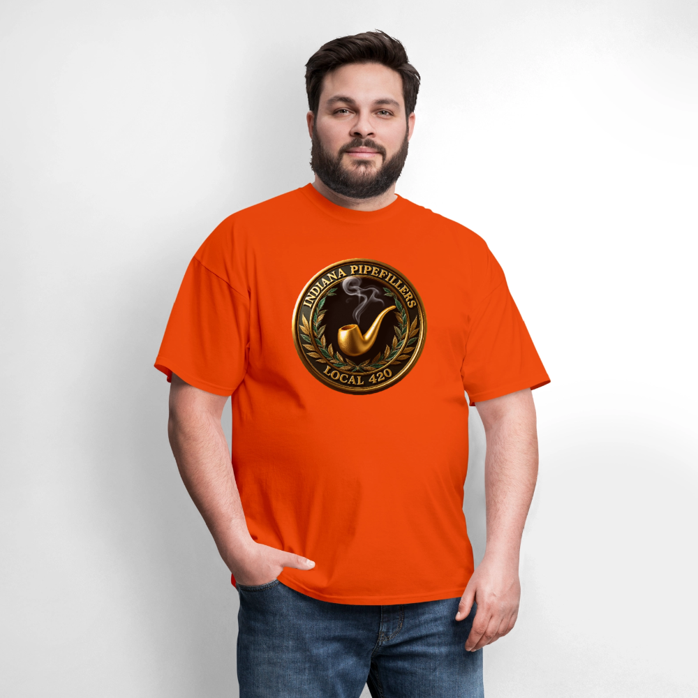INDIANA PIPEFILLERS LOCAL 420 Men's T-Shirt - orange