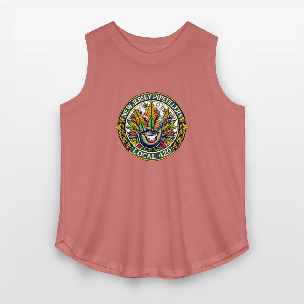 NEW JERSEY PIPEFILLERS LOCAL 420 Women's Curvy Relaxed Tank Top - mauve