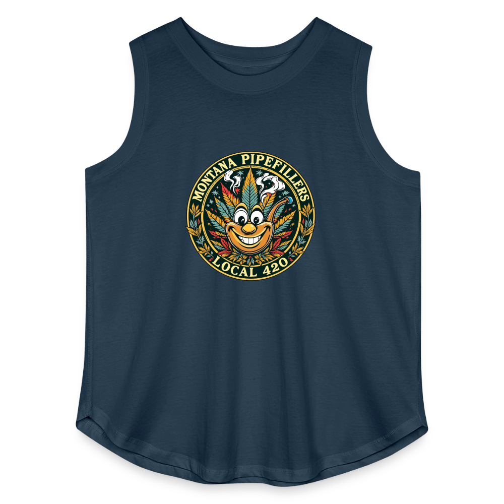 MONTANA PIPEFILLERS LOCAL 420 F/B DESIGN Women's Curvy Relaxed Tank Top - denim
