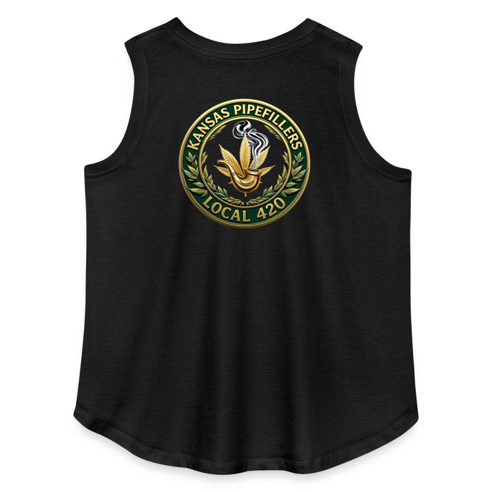 KANSAS PIPEFILLERS LOCAL 420 F/B DESIGNS Women's Curvy Relaxed Tank Top - black