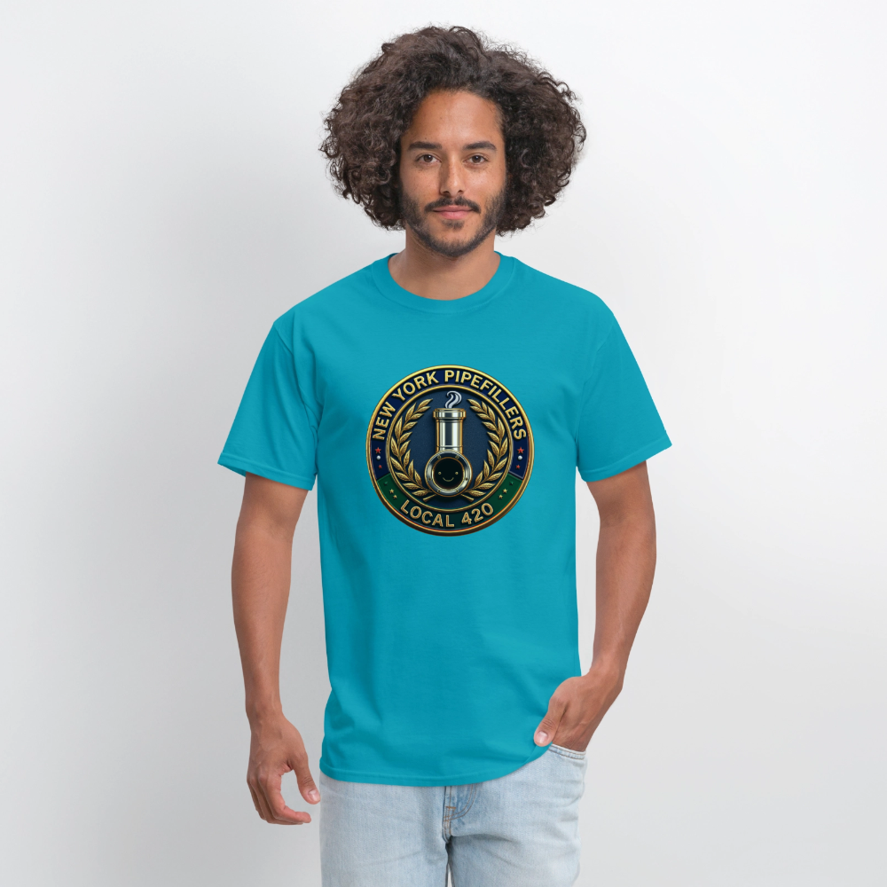 NEW YORK PIPEFILLERS LOCAL 420 Men's T-Shirt - turquoise