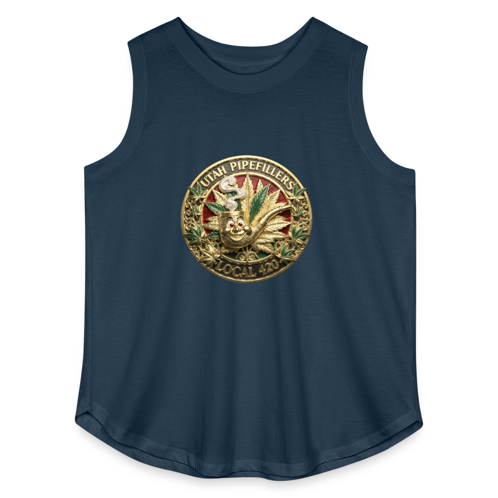 UTAH PIPEFILLERS LOCAL 420 F/B DESIGN Women's Curvy Relaxed Tank Top - denim