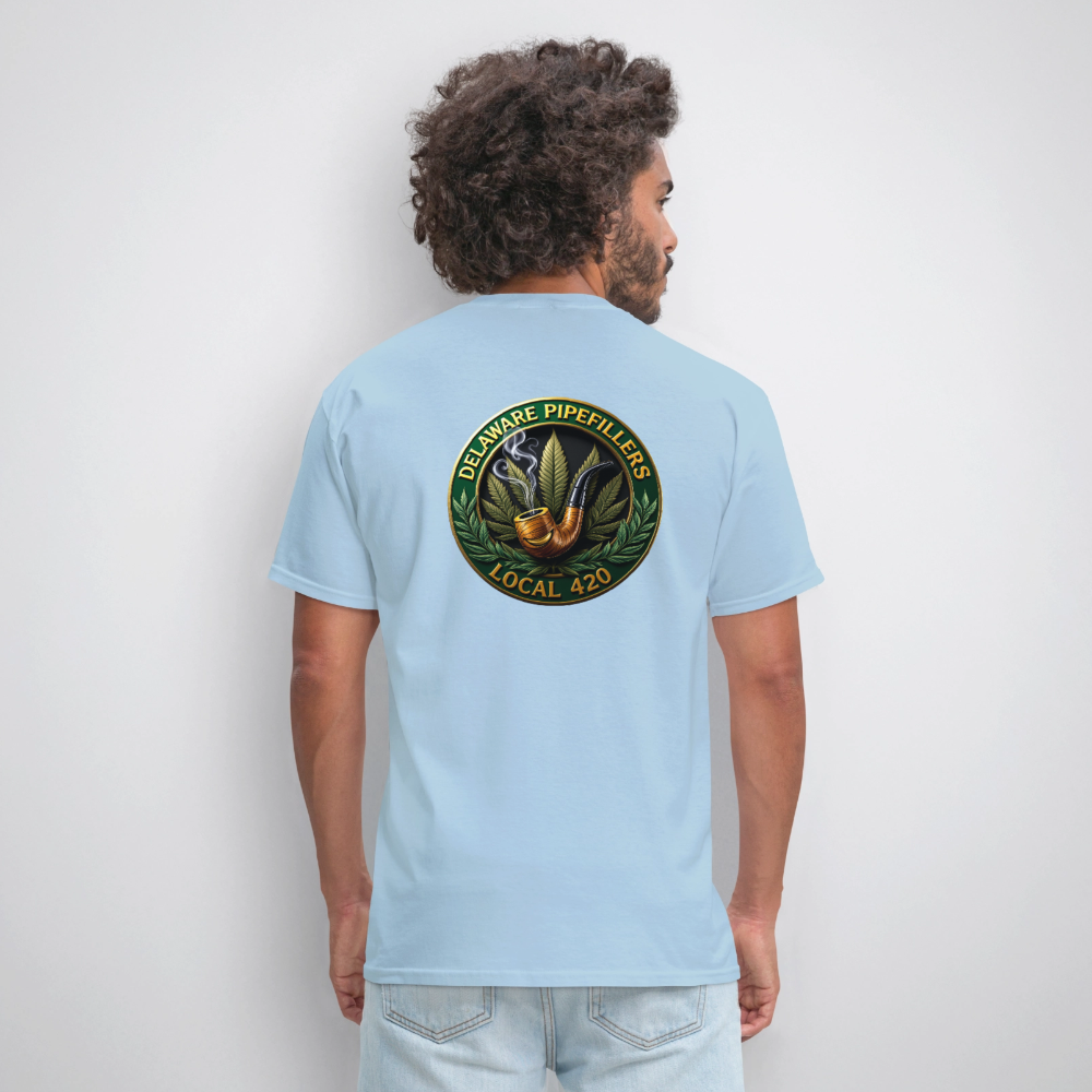 DELAWARE  PIPEFILLERS LOCAL 420 F/B DESIGN Men's T-Shirt - powder blue