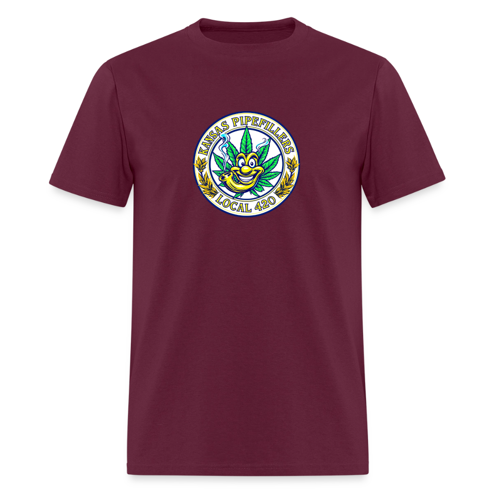 KANSAS PIPEFILLERS LOCAL 420 F/B DESIGNS Men's T-Shirt - burgundy