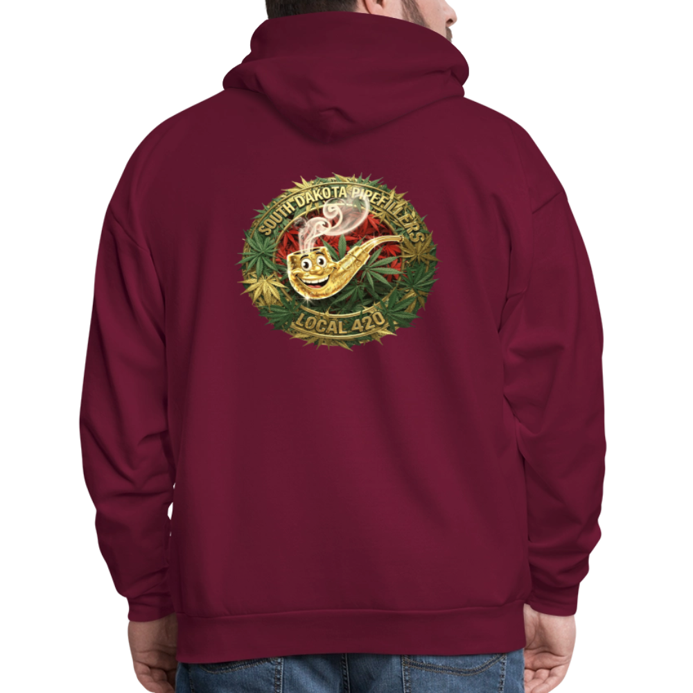 SOUTH DAKOTA PIPEFILLERS LOCAL 420  F/B DESIGN Men's Hoodie - burgundy