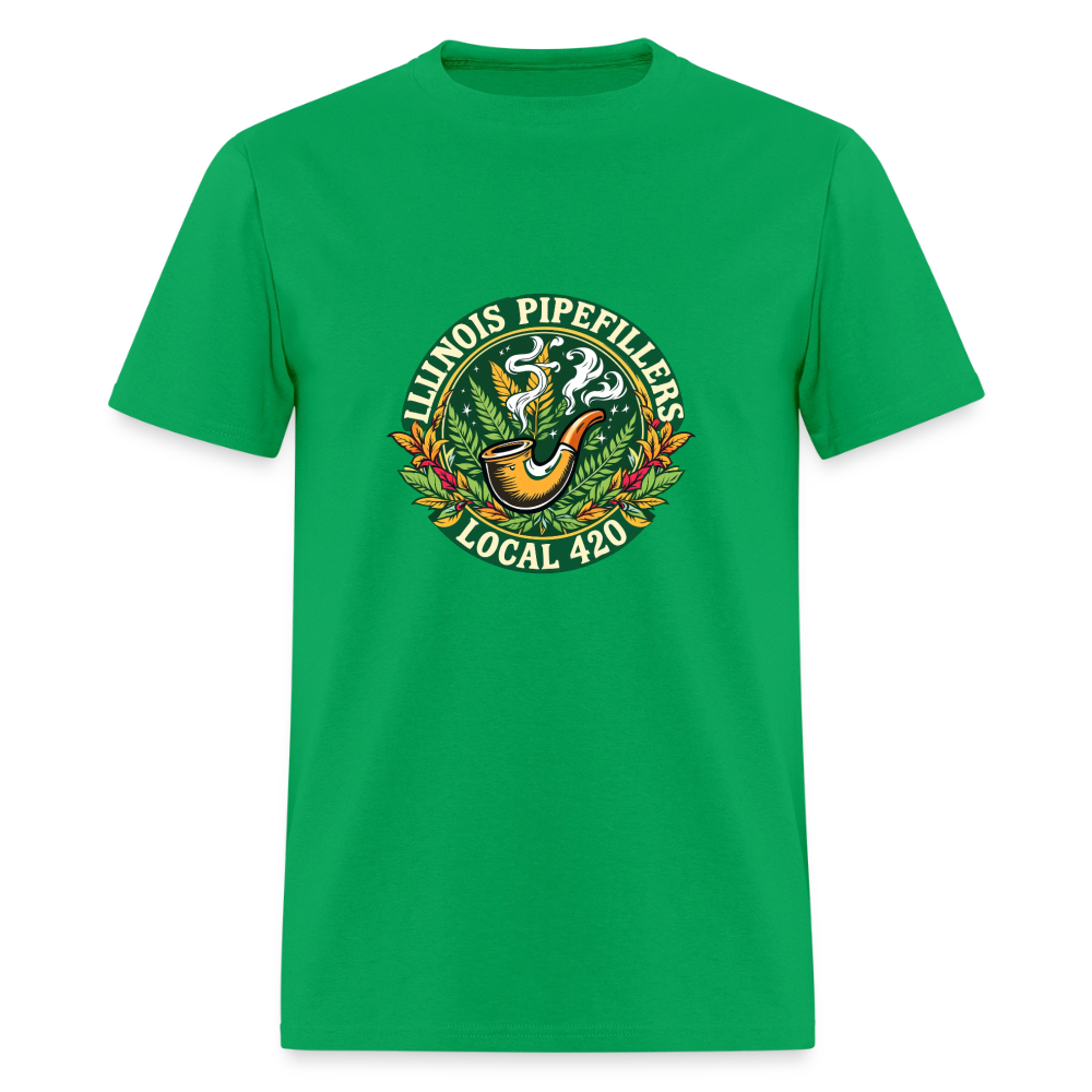 ILLINOIS PIPEFILLERS LOCAL 420 F/B DESIGN Men's T-Shirt - bright green