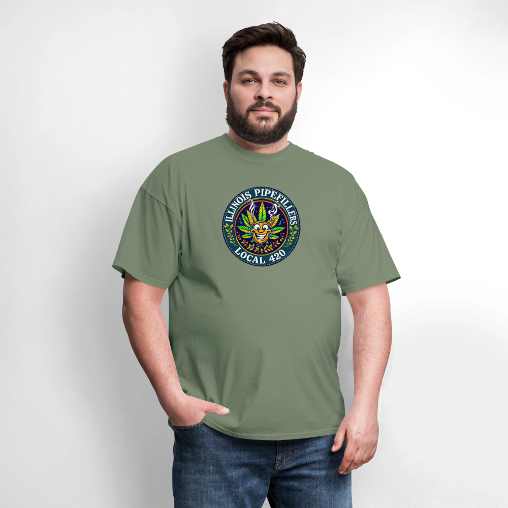 ILLINOIS PIPEFILLERS LOCAL 420 Men's T-Shirt - military green