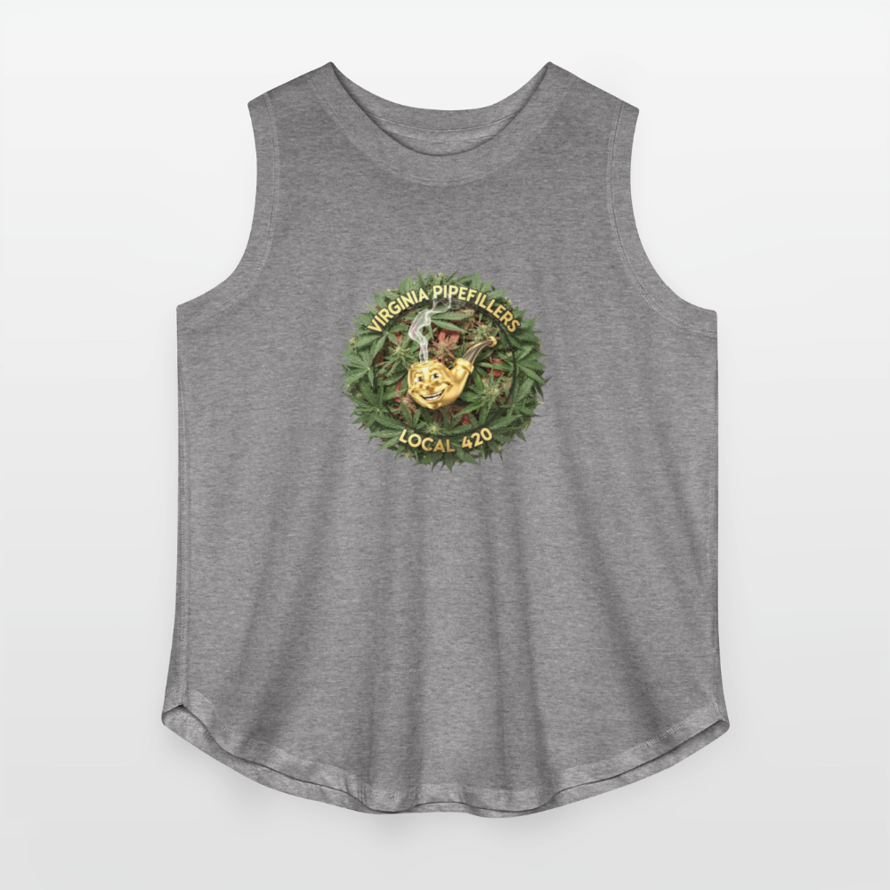 VIRGINIA PIPEFILLERS LOCAL 420 Women's Curvy Relaxed Tank Top - granite heather 
