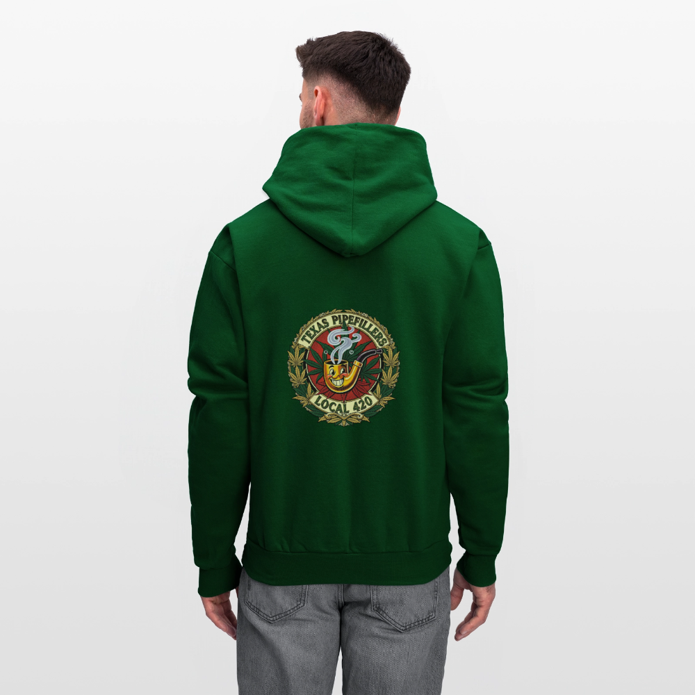 TEXAS PIPEFILLERS LOCAL 420 F.B DESIGN Men's Hoodie - forest green