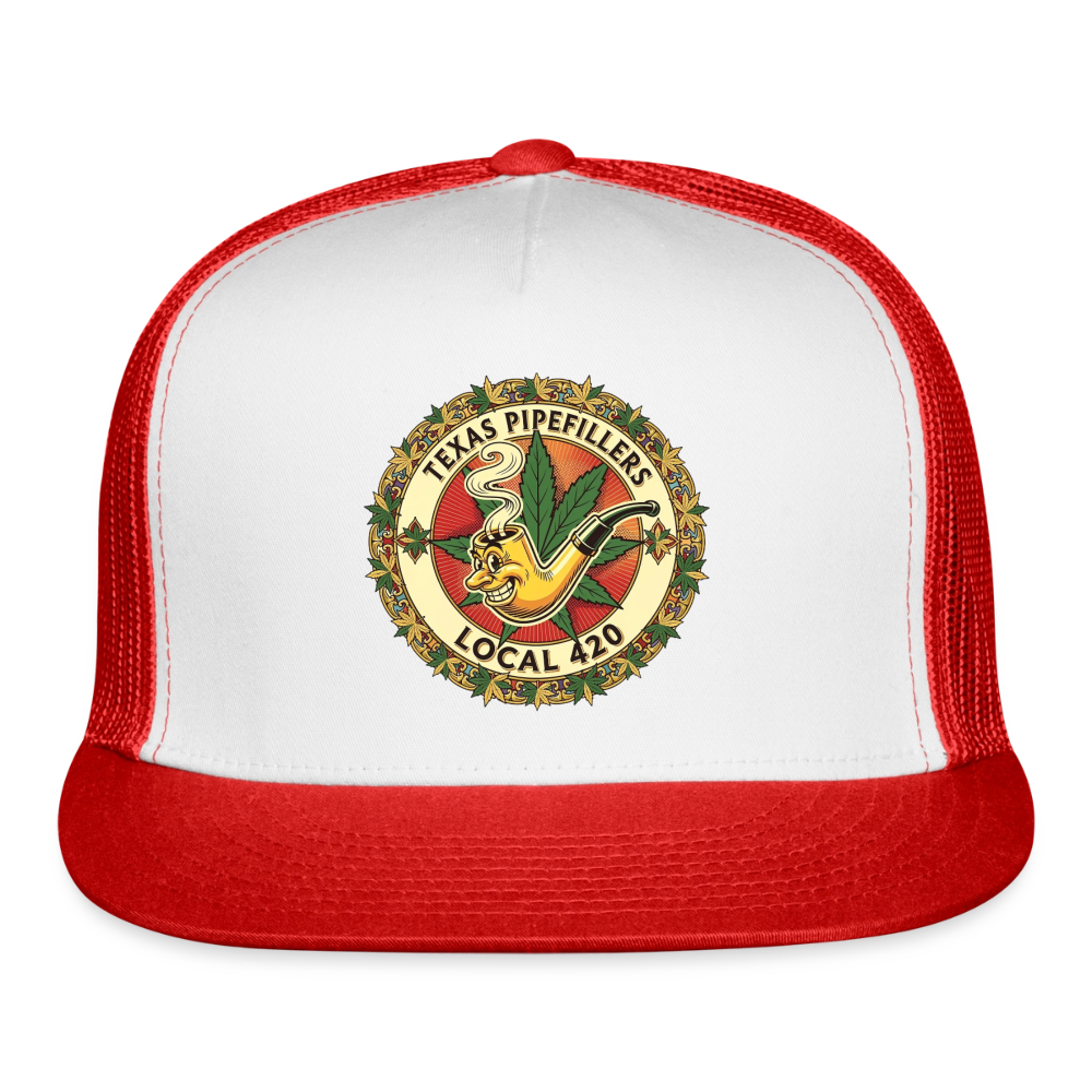 TEXAS PIPEFILLERS LOCAL 420 Trucker Hat - white/red