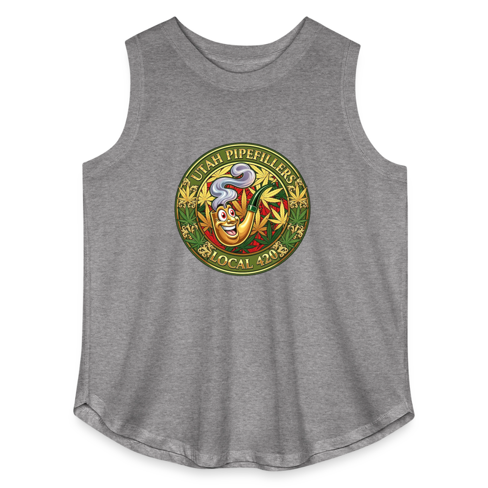 UTAH PIPEFILLERS LOCAL 420 F/B DESIGN Women's Curvy Relaxed Tank Top - granite heather 