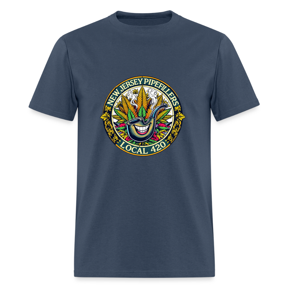 NEW JERSEY PIPEFILLERS LOCAL 420 F/B DESIGN Men's T-Shirt -  blue dusk