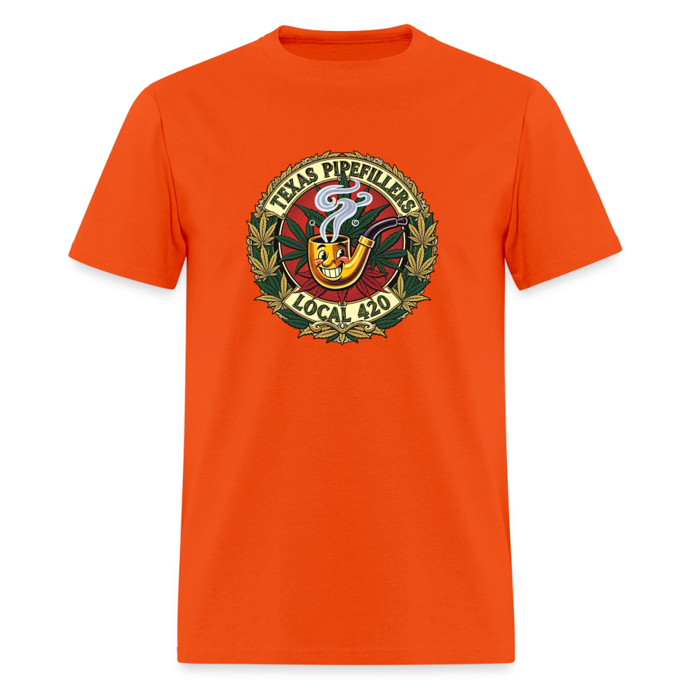 TEXAS PIPEFILLERS LOCAL 420 F.B DESIGN Men's T-Shirt - orange