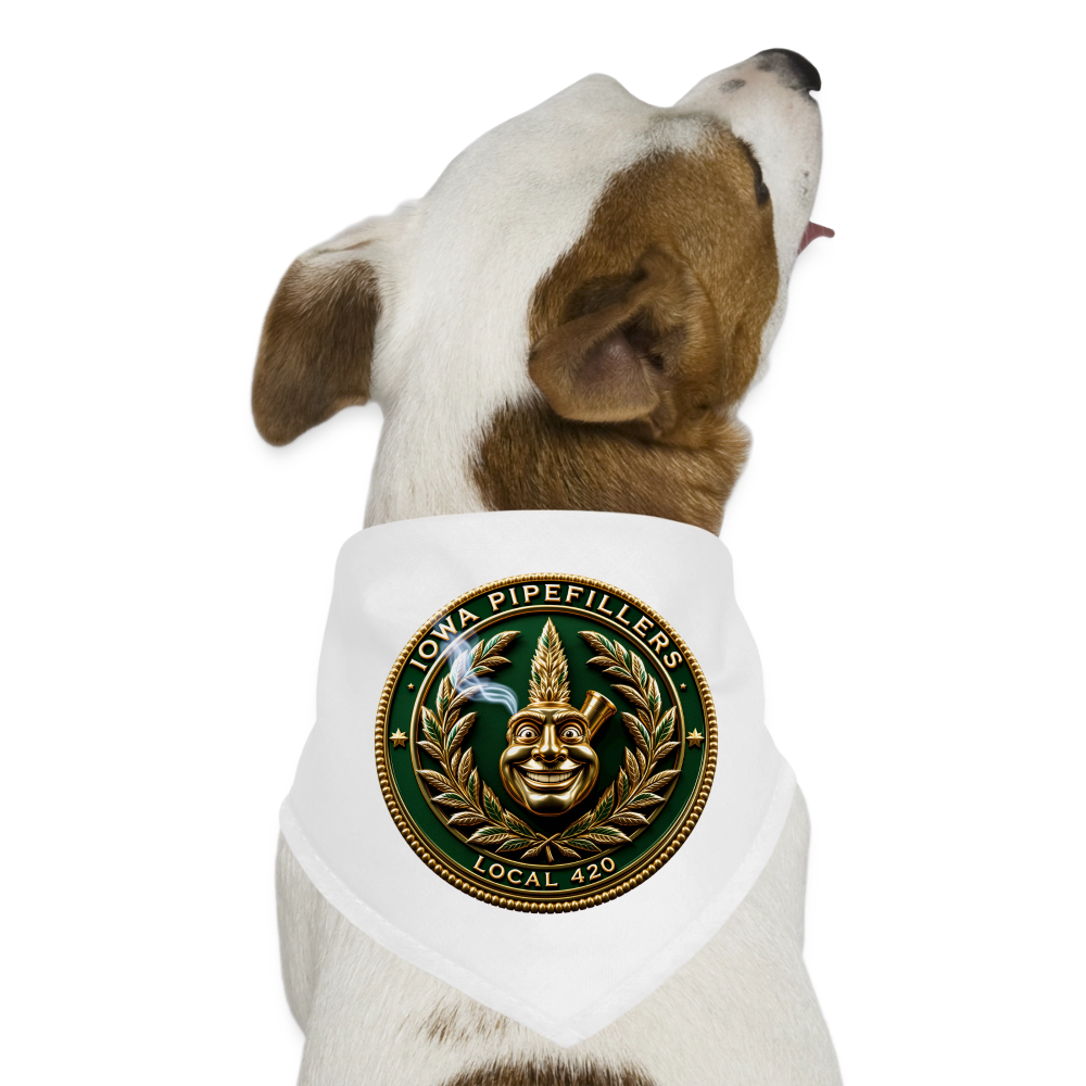 IOWA PIPEFILLERS LOCAL 420 Dog Bandana - white