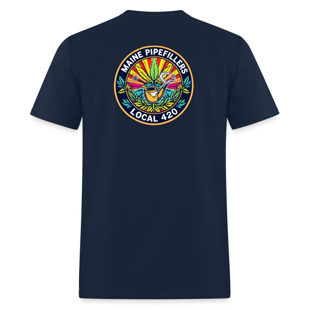 MAINE PIPEFILLERS LOCAL 420 2 EMBLEM Men's T-Shirt - navy