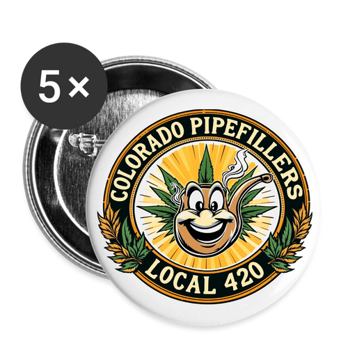 COLORADO PIPEFILLERS LOCAL 420 Union Buttons small 1'' (5-pack) 2 - white