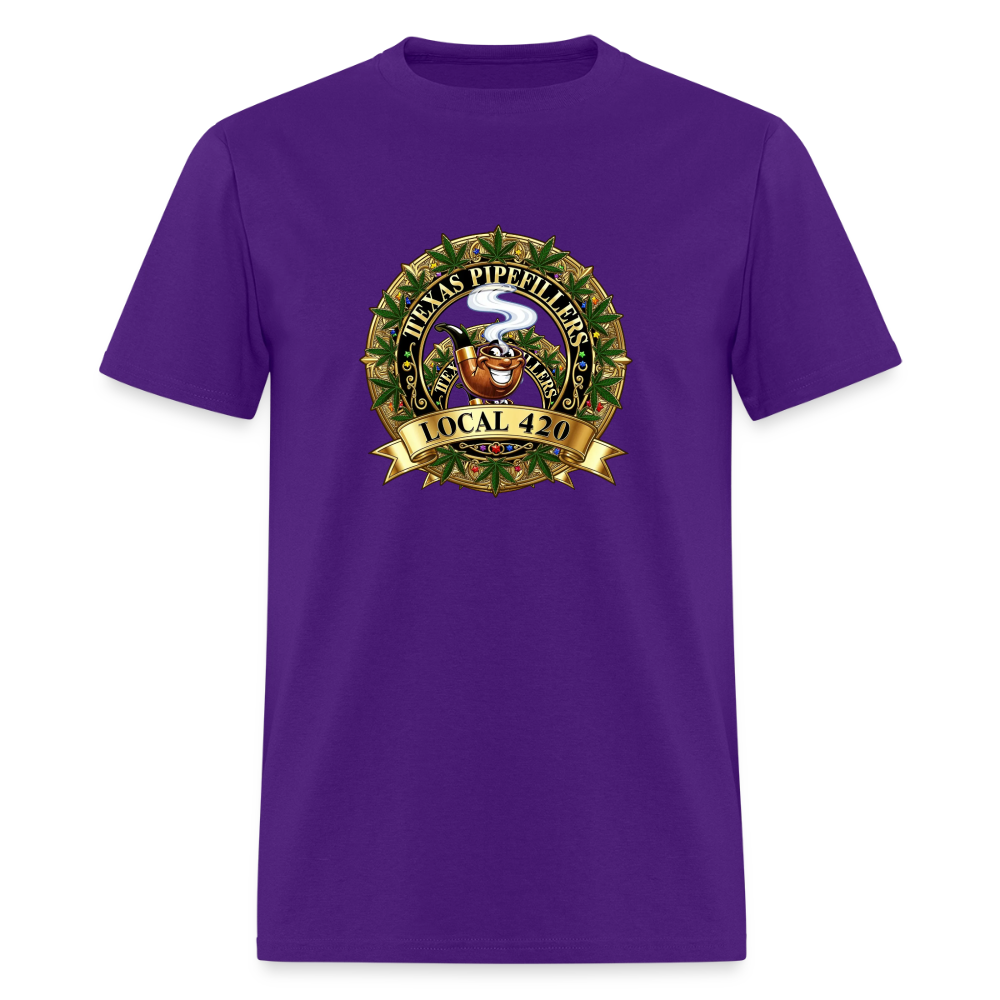 TEXAS PIPEFILLERS LOCAL 420 F/B DESIGN Men's T-Shirt - purple