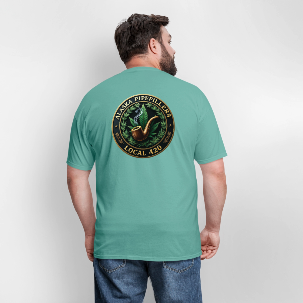 ALASKA PIPEFILLERS LOCAL 420 F/B DESIGN Men's T-Shirt - aquatic